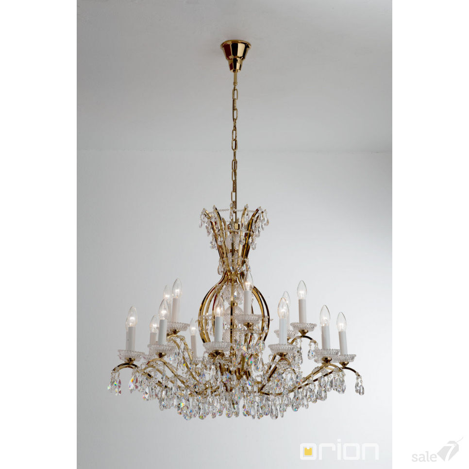 Hirohito crystal chandelier, 10 lamps and 24K gold plated